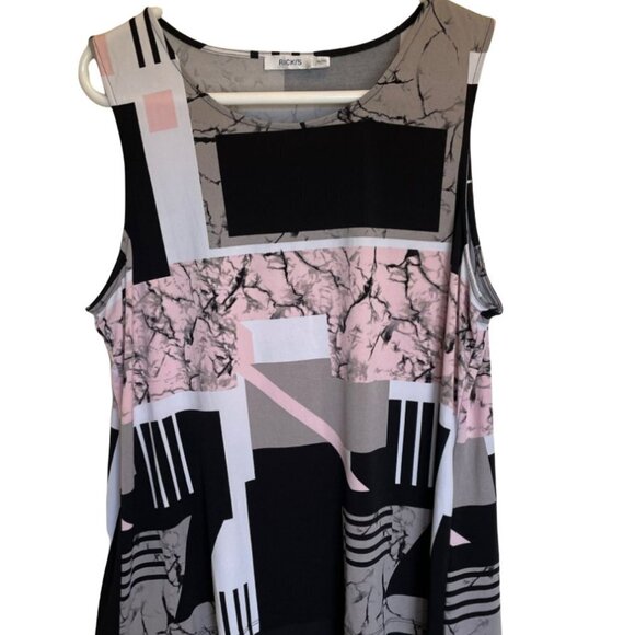 𝅺ricki's Multicolor Summer Casual Patchwork Blouse, Size XL,. - Picture 2 of 4